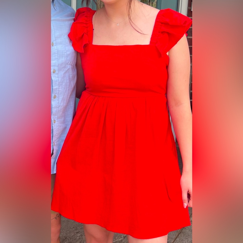 Open Back Bow Dress (Red)